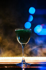 beautiful cocktails in the bar at night
