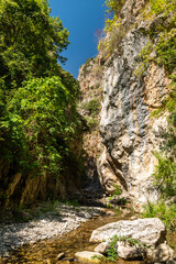 Fototapeta na wymiar Canyon and river forming the so called Stretta di Longi, Galati Mamertino