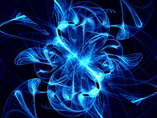 Glowing in dark curves - abstract computer generated illustration