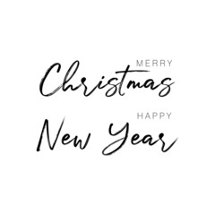 Merry Christmas and Happy New Year. Cartoon styled illustration.Vector design element.	
