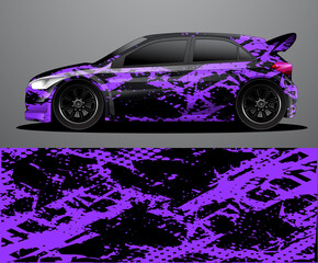 Rally car decal graphic wrap vector, abstract background