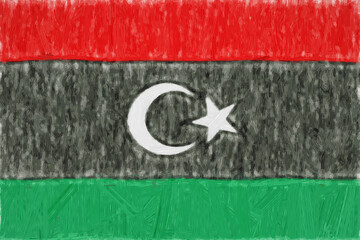libya painted flag