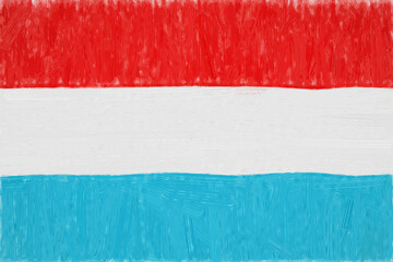 luxembourg painted flag