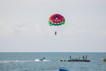 kite surfing on the beach