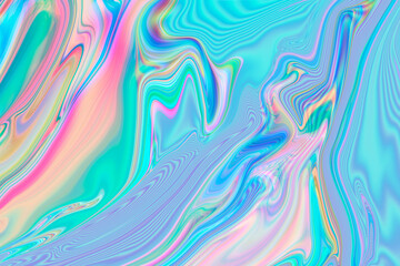 Abstract textured iridescent multicolored liquid background