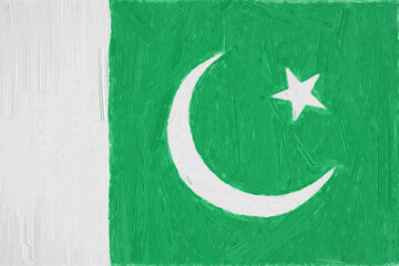 Pakistan painted flag