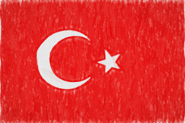 Turkey painted flag