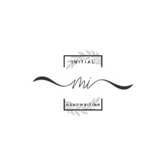 Initial Letter MI Signature Handwriting Template Logo Vector