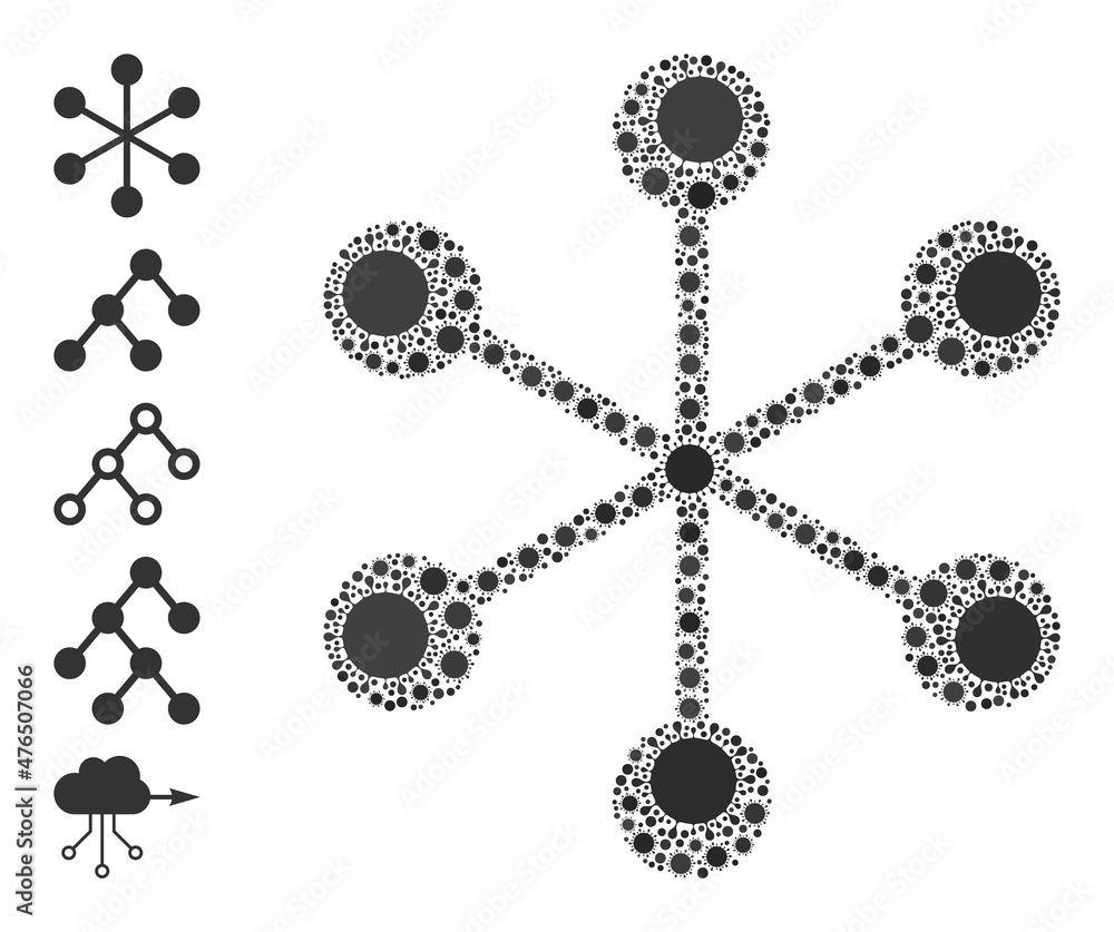 Poster net structure mosaic icon. vector collage is organized of random virulent parts. virulent mosaic net