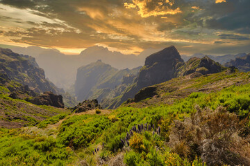 Fototapeta na wymiar At the Pico do Ariero, Madeira, Portugal, Europe
