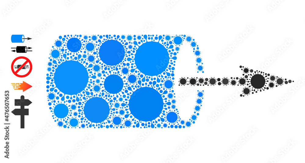 Aufkleber pipe flow direction mosaic icon. vector mosaic is designed with random bacterium icons. coronavirus 