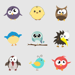 set of funny owls