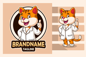 Cute orange cat cartoon design template