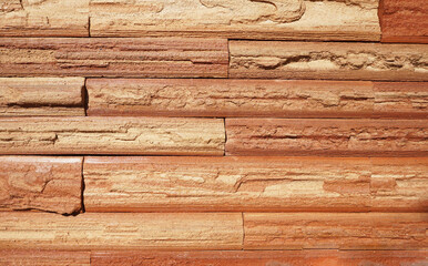 Orange brown brick wall They alternate beautifully and naturally for a background or design illustration.