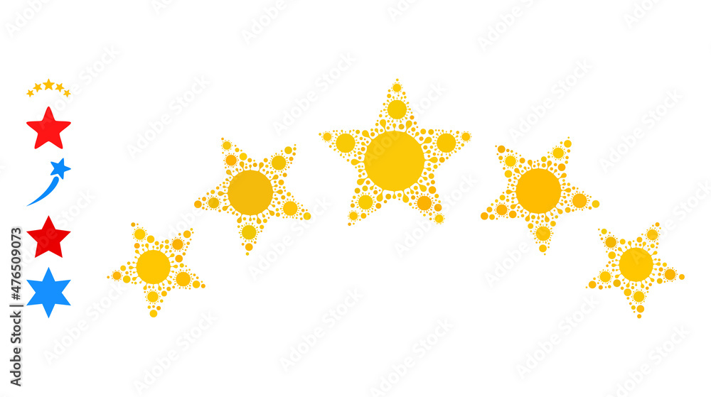Poster star rating mosaic icon. vector mosaic is constructed with random virus icons. virus mosaic star rat