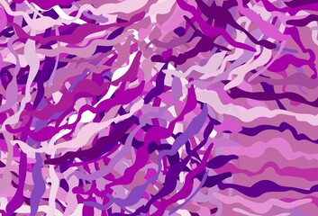 Light Purple, Pink vector template with bent lines.
