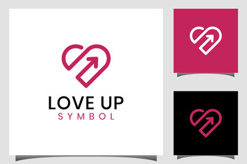 love arrow up simple line logo, symbol icon element design for valentine, romance, heart icon