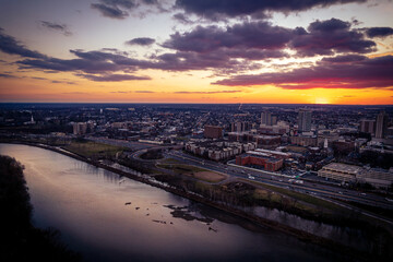 Fototapeta na wymiar Epic Sunset in New Brunswick New Jersey 