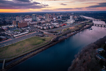 Fototapeta premium Epic Sunset in New Brunswick New Jersey 