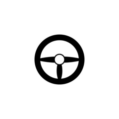 Steering wheel logo vector flat design