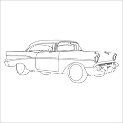 sketch of a classic American muscle car