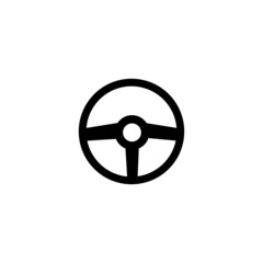 Steering wheel logo vector flat design