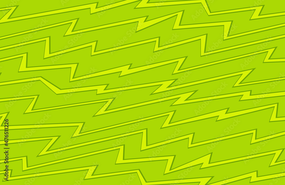 Poster abstract background with green jagged zigzag line pattern