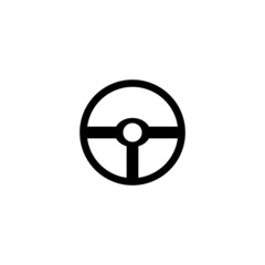 Obraz premium Steering wheel logo vector flat design