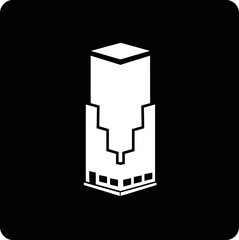 Office building sign icon in flat style. Apartment vector illustration on white isolated background. Architecture business concept.
