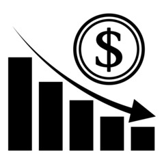 Dollar Flat Icon Isolated On White Background