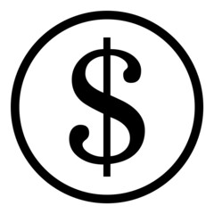 Dollar Flat Icon Isolated On White Background
