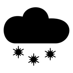 Snow And Cloud Flat Icon Isolated On White Background