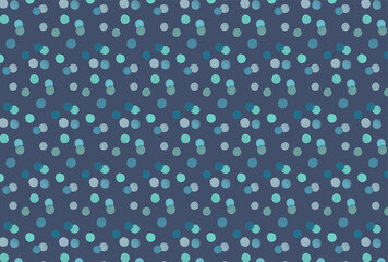 ブルーとグレーの水玉の紺背景の壁紙
