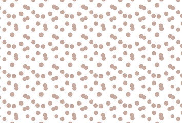 薄い茶色の水玉の白背景の壁紙
