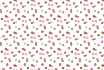 赤とピンクと茶色の水玉の白背景の壁紙
