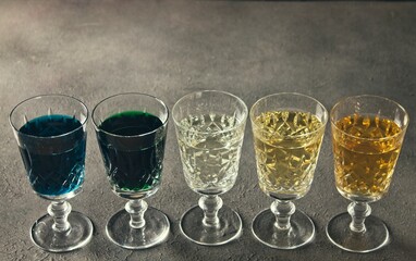 From yellow to blue in vintage glassware