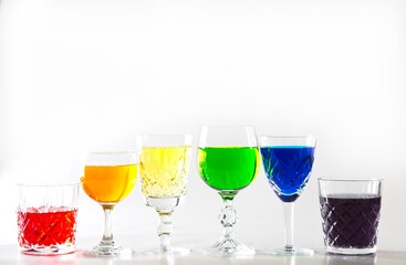 Rainbow of liqueurs