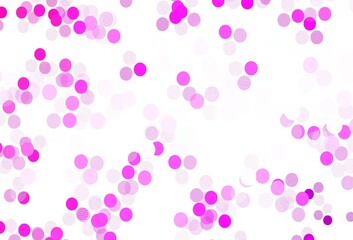 Light Pink vector background with bubbles.