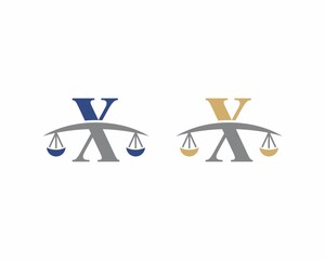 Letter X Logo With Scale of Justice Logo Icon 003
