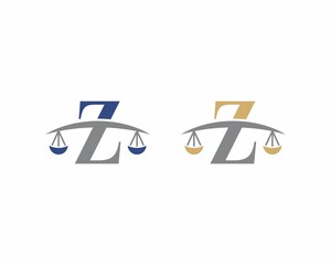 Letter Z Logo With Scale of Justice Logo Icon 003
