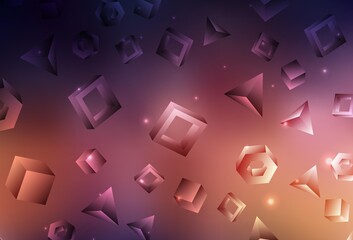 Obraz premium Dark Blue, Yellow vector texture with poly style with cubes.
