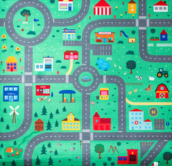 道路・交通マップ　街・町のイラスト　アイコン　壁紙