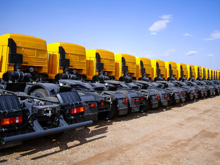 Kamaz trucks parked in a factory inventory in Tabriz, Iran © Hamed Mirzahosseini