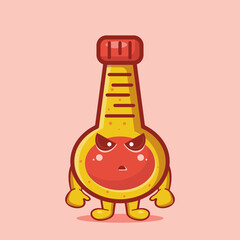 mad mayonnaise bottle character mascot isolated cartoon in flat style
