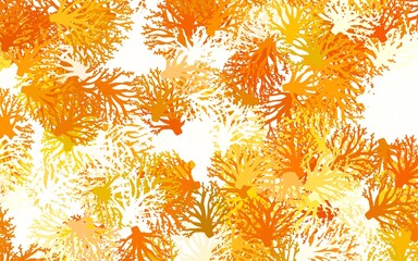 Light Orange vector abstract design with branches, leaves.
