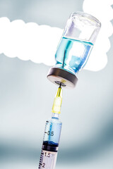 Vaccine with hypodermic syringe and needle	