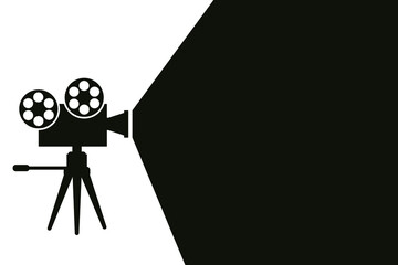 Obraz premium movie camera. vector illustration silhouette