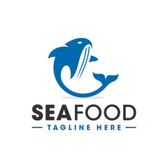 whale inspiration illustration logo design