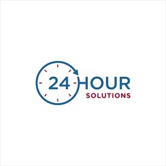 Fototapeta na wymiar 24 hour care service logo design