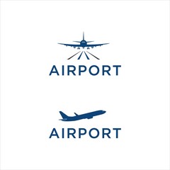 airport plane logo,take off and  landing vector illustration
